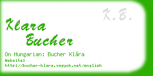 klara bucher business card