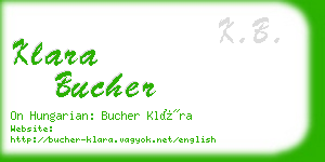 klara bucher business card